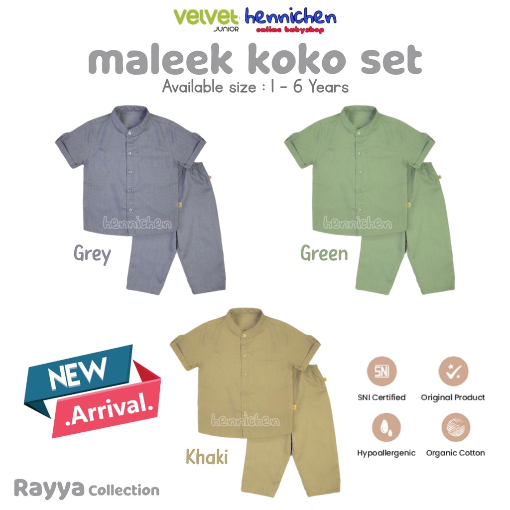 PROMO 7.7 PROMO BAJU LEBARAN VELVET JUNIOR RAYYA SERIES MALEEK KOKO SET BAJU KOKO ANAK EDISI BAJU LEBARAN ANAK LAKI LAKI 1 - 6 TAHUN