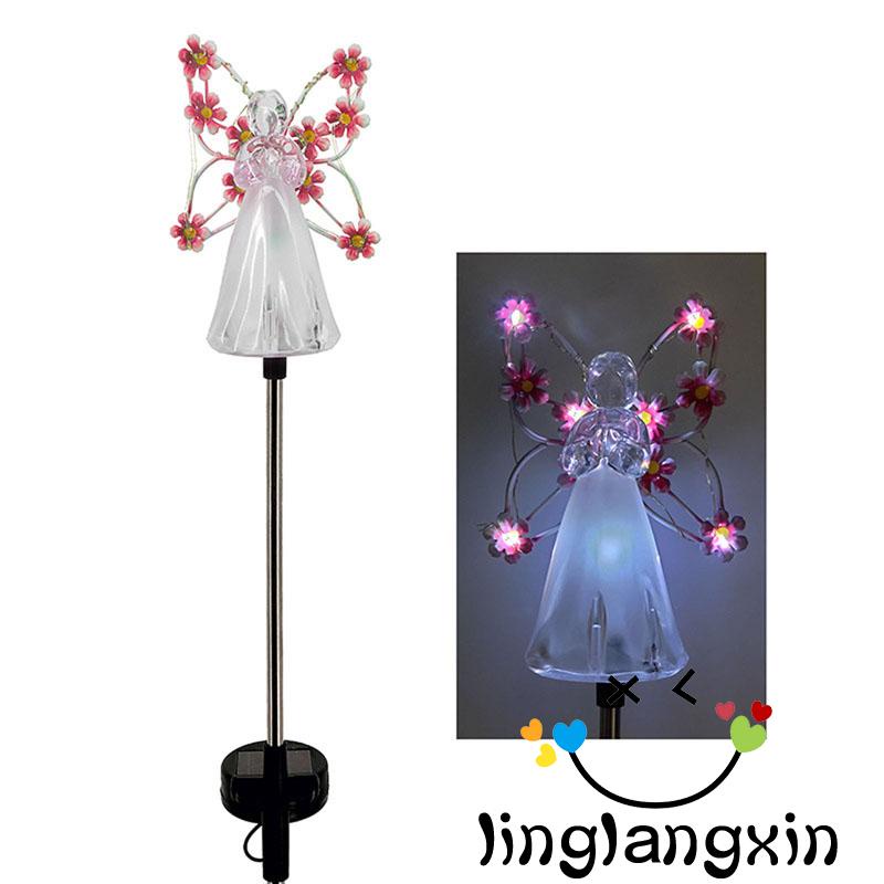 Llx-lampu Energi Surya Angel Shaped Yard Light Outdoor Waterproof Taman Hias