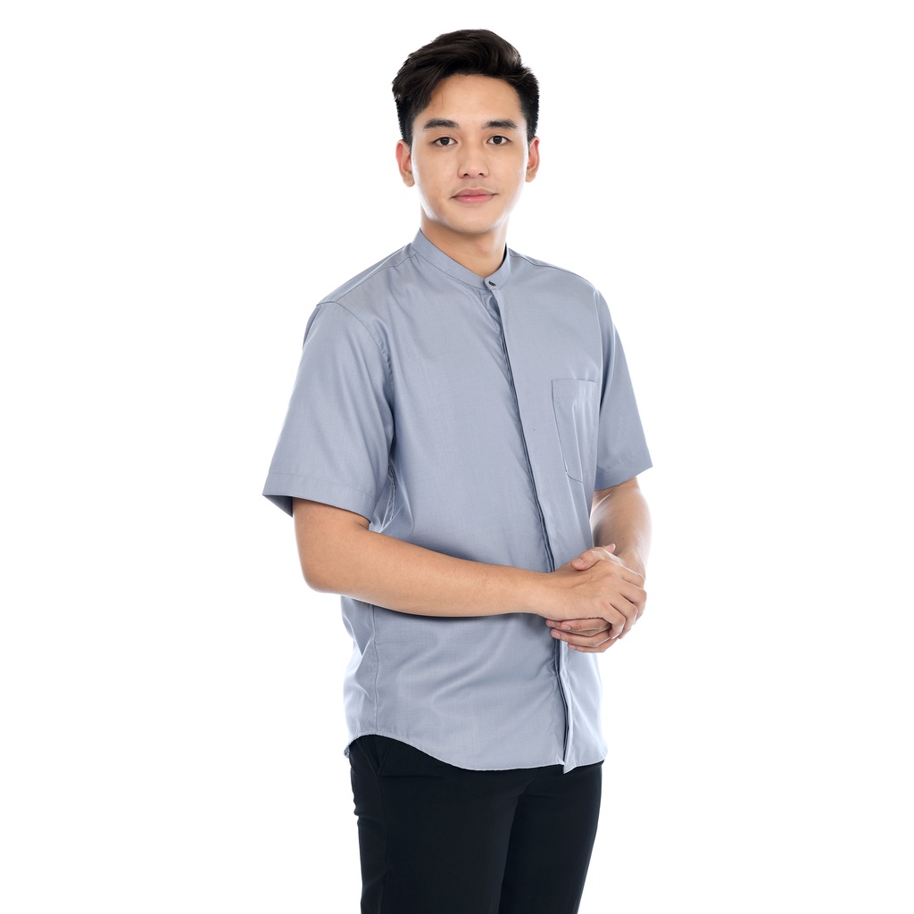 Hizzaghi Kemeja Koko Pria Lengan Pendek Polos Katun Toyobo Fodu