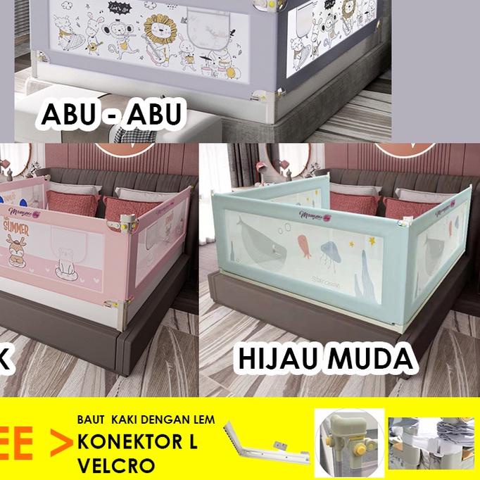 ☺ MOMMY JAY Baby Bedrail Bedguard Fence Pembatas Pengaman Pagar Kasur Ranjang Tempat Tidur Anak Bayi