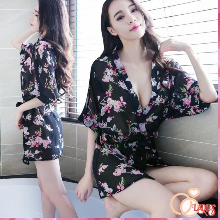 READY Ladies Kimono lingerie baju tidur kimono wanita lingerie kimono floral 4029