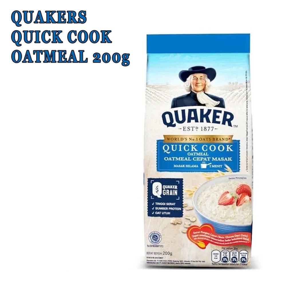 OAT MEAL* QUAKER OATS QUICK COOK 200g* SEREAL GANDUM