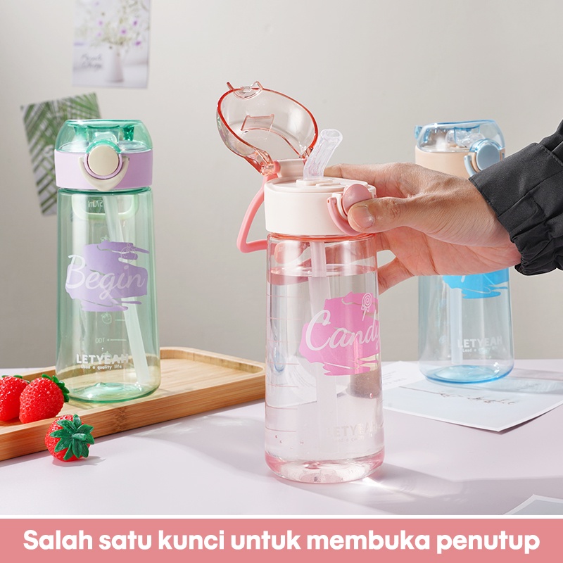 Letyeah &amp; Anantagt Botol Air Anak Sekolah Dengan Sedotan Anti Bocor 570ml/botol minum Olahraga Portable BPA FREE