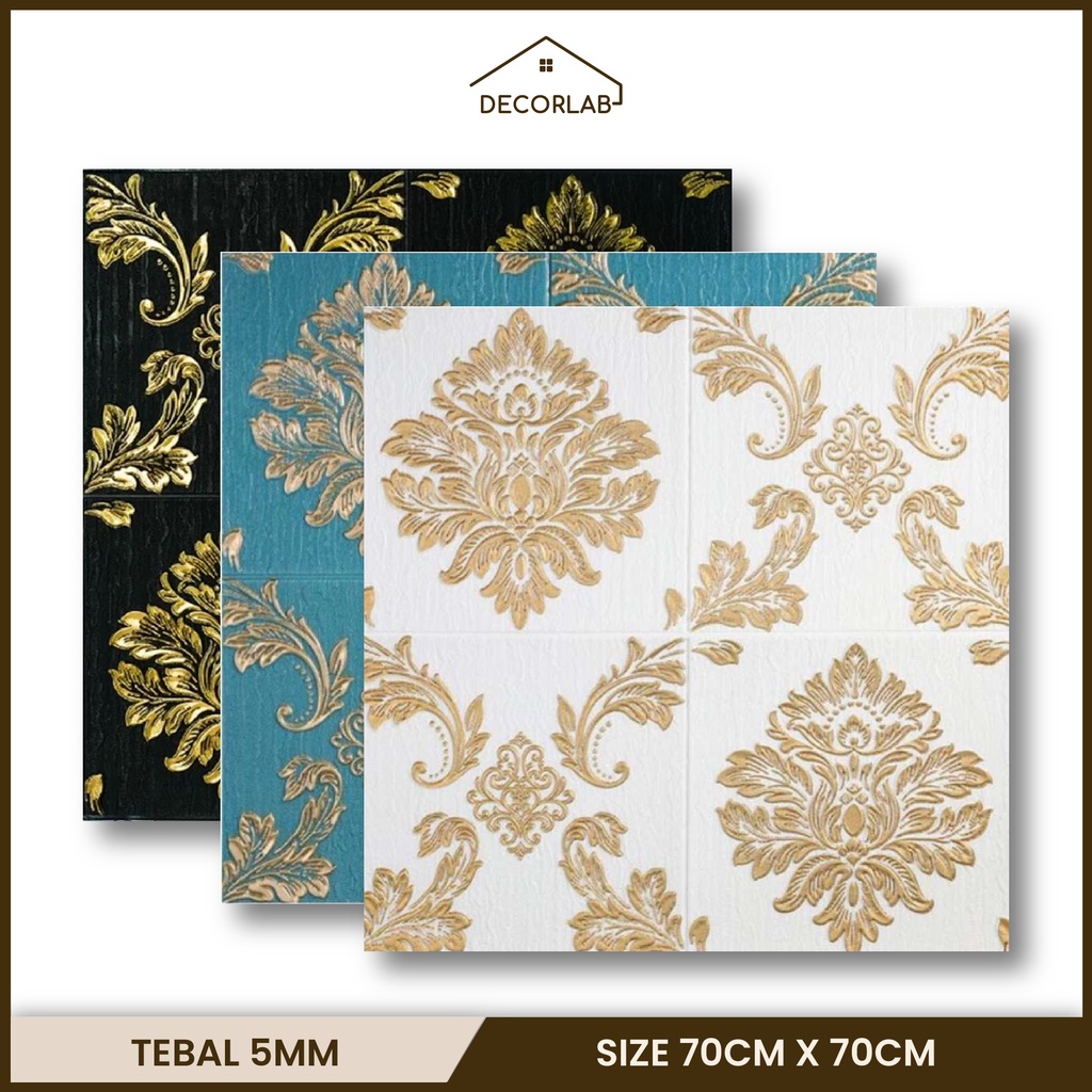 WALLPAPER 3D FOAM - Wallpaper Timbul - Wallpaper 3D - Wallpaper Corak Batik Bunga - WALLFOAM DINDING