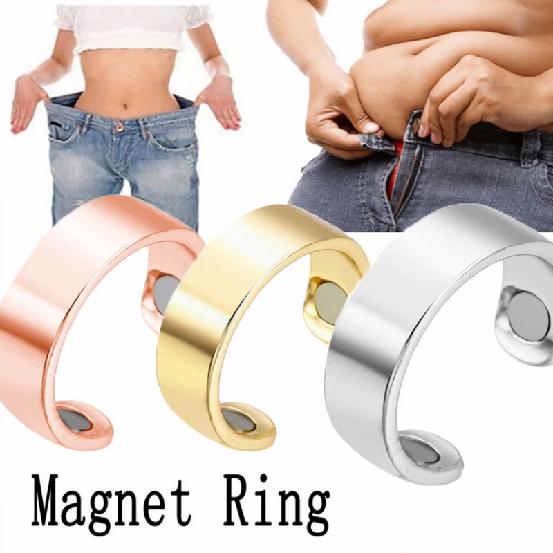 Fashion Halus Halus Tipis Wanita Perhiasan Cincin Populer Pelangsing Rings Finger Ring Magnet Sederhana Adjustable Open Weight Loss Untuk Wanita Dan Pria