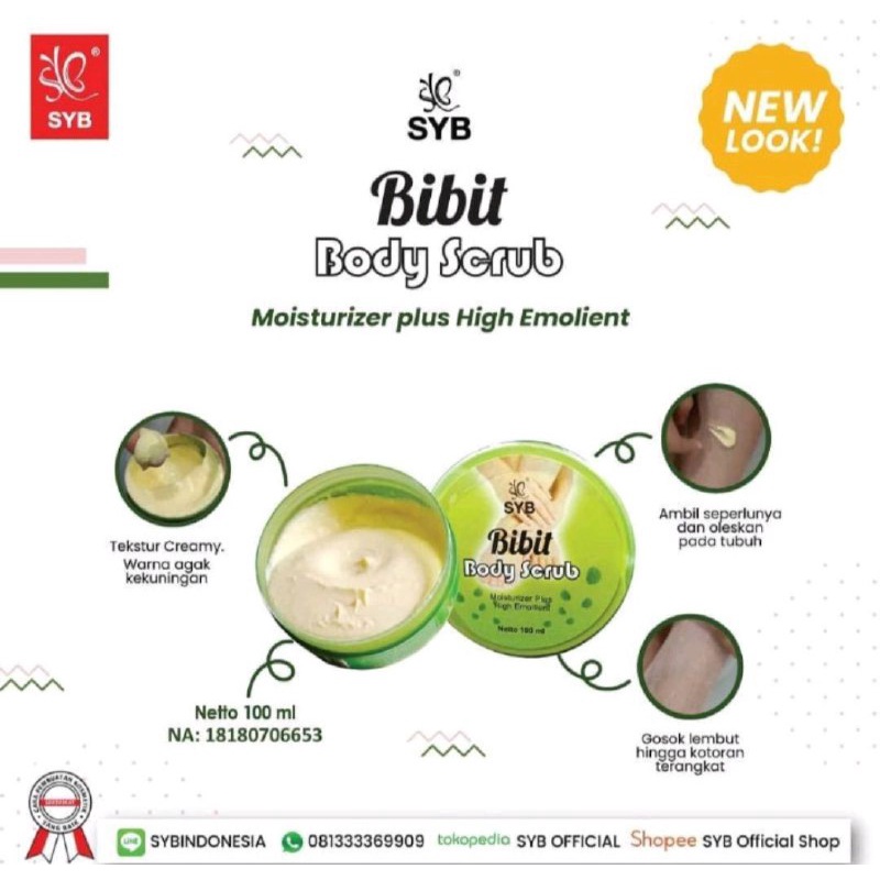 SYB BODY SCRUB BIBIT PEMUTIH BADAN - MOISTURIZER LULUR WHITENING SYB