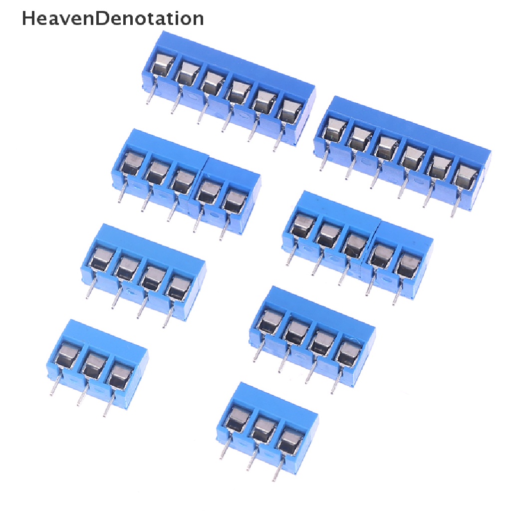 [HeavenDenotation] 10pcs Pitch 5.0mm Lurus 3P 4P 5P 6P Sekrup PCB Terminal Block Konektor HDV