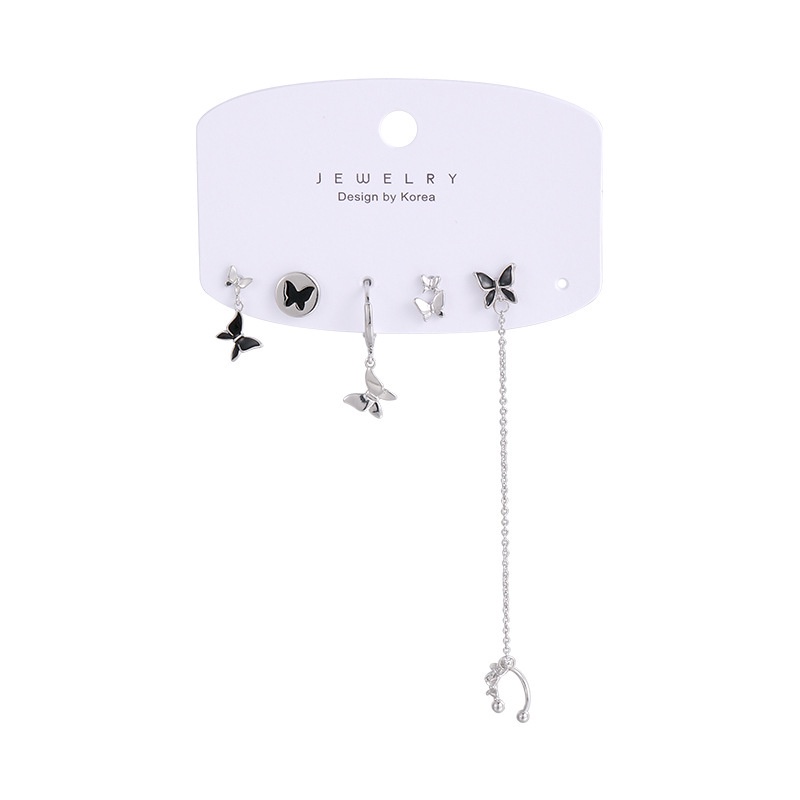 IFYOU Butterfly Drop Oil Hoop Earring Fashion Anting Tusuk Emas Perak Untuk Perhiasan Aksesoris Wanita