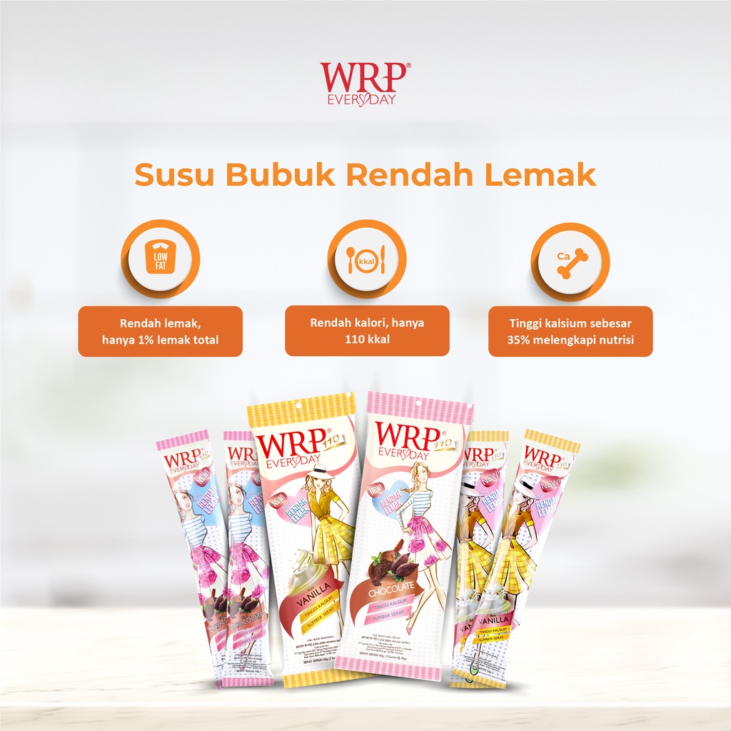 WRP Low Fat Milk Vanilla 60g (Bundle 2) - Susu Rendah Lemak