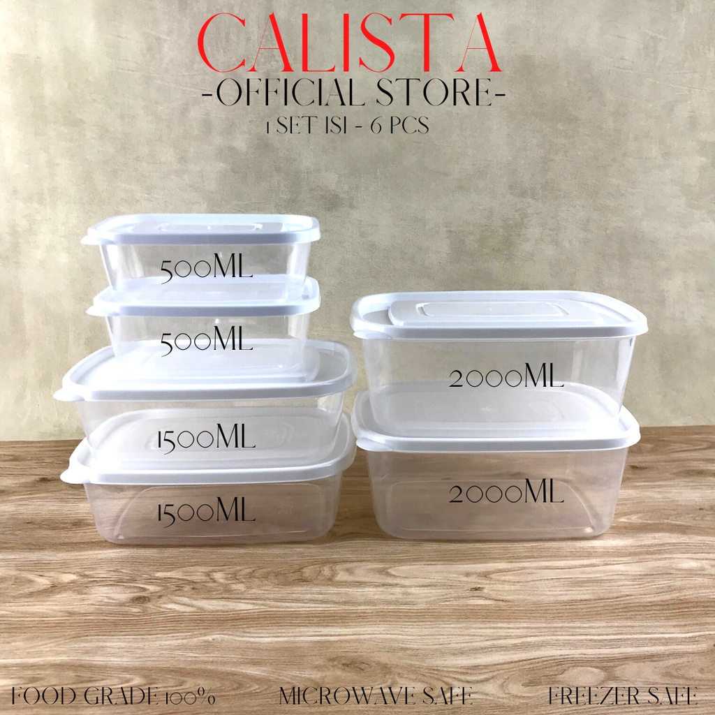 FOOD KONTAINER CONTAINER PREPARATION SET TOPLES KOTAK CALISTA FURANO PUTIH BENING SEALWARE SET ISI 6PCS - TEMPAT WADAH PENYIMPANAN MAKANAN BUAH SAYUR DIKULKAS - FOOD PREPARATION STORAGE SET - TOPLES KULKAS SET / WADAH SAJI MAKANAN SET