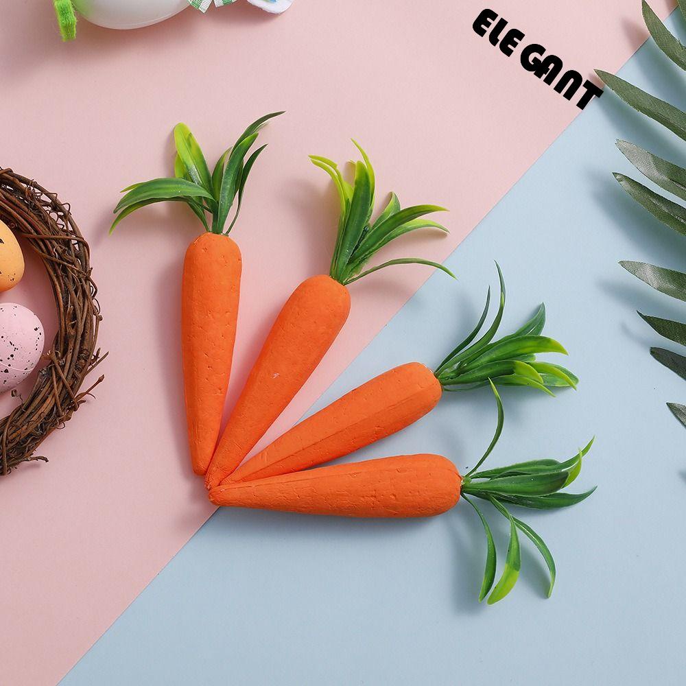 【 ELEGANT 】 Simulation Carrots Cute Durable 12pcs / set Environment-friendly No odor High-quality Easter Decoration Theme Party Toy Props Foam Crafts