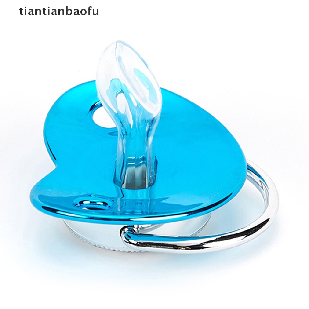 [tiantianbaofu] Huruf Inisial Nama Biru Dot Bayi BPA Free Silicone Dot Nipple Butik