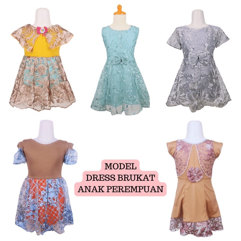 (COD) Dress Brukat uk Bayi-8 Tahun / Gaun Pesta Anak Perempuan Dres Brokat Balita Anak Perempuan Import Bayi Pesta ZR Vedia