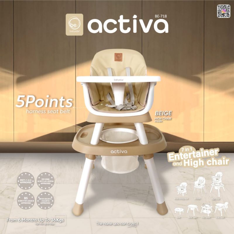 BCR27 BABYELLE 7 IN 1 KURSI MAKAN HIGH CHAIR ACTIVA BE718