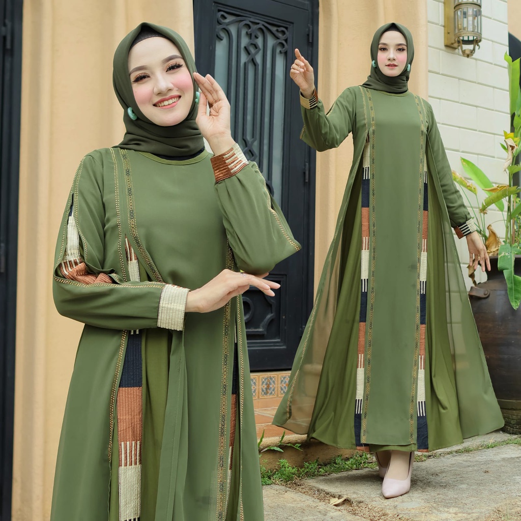 Unna_Store.019/Gamis Maroko Turkey Terbaru Original Premium Quality Fashion Mewah Hitam Wanita Dewas