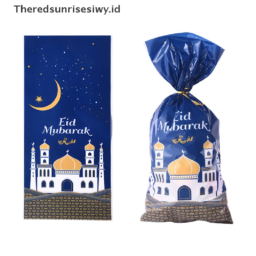 # Baju Lebaran # 50pcs Kantong Bingkisan Eid Mubarak Plastik OPP Permen Cookie Bag Ramadhan Kareem Decor~