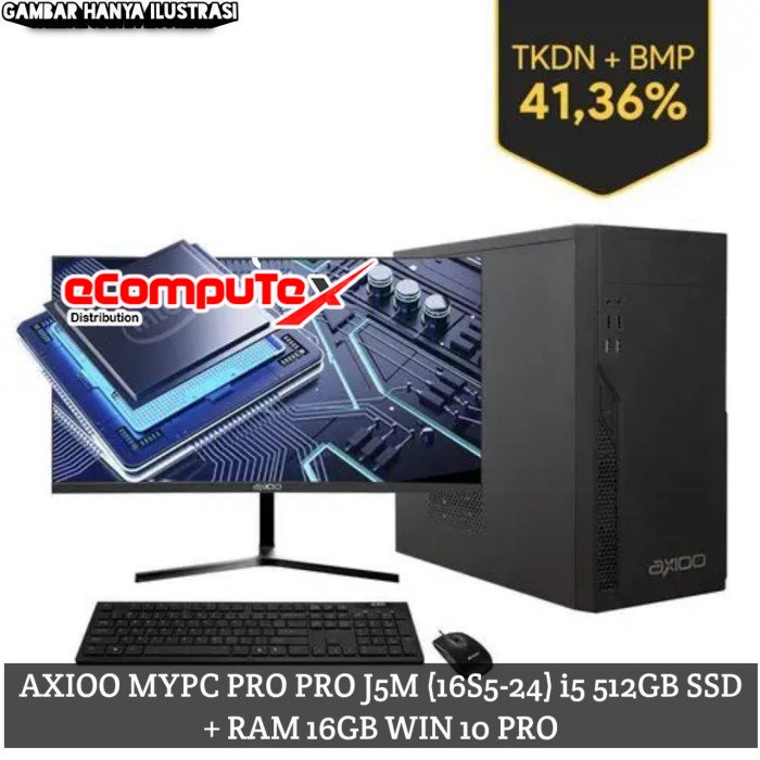 MINI PC AXIOO MYPC PRO J5M (16S5-24) I5 16GB 512GB 23.8&quot;FHD TKDN GARANSI RESMI