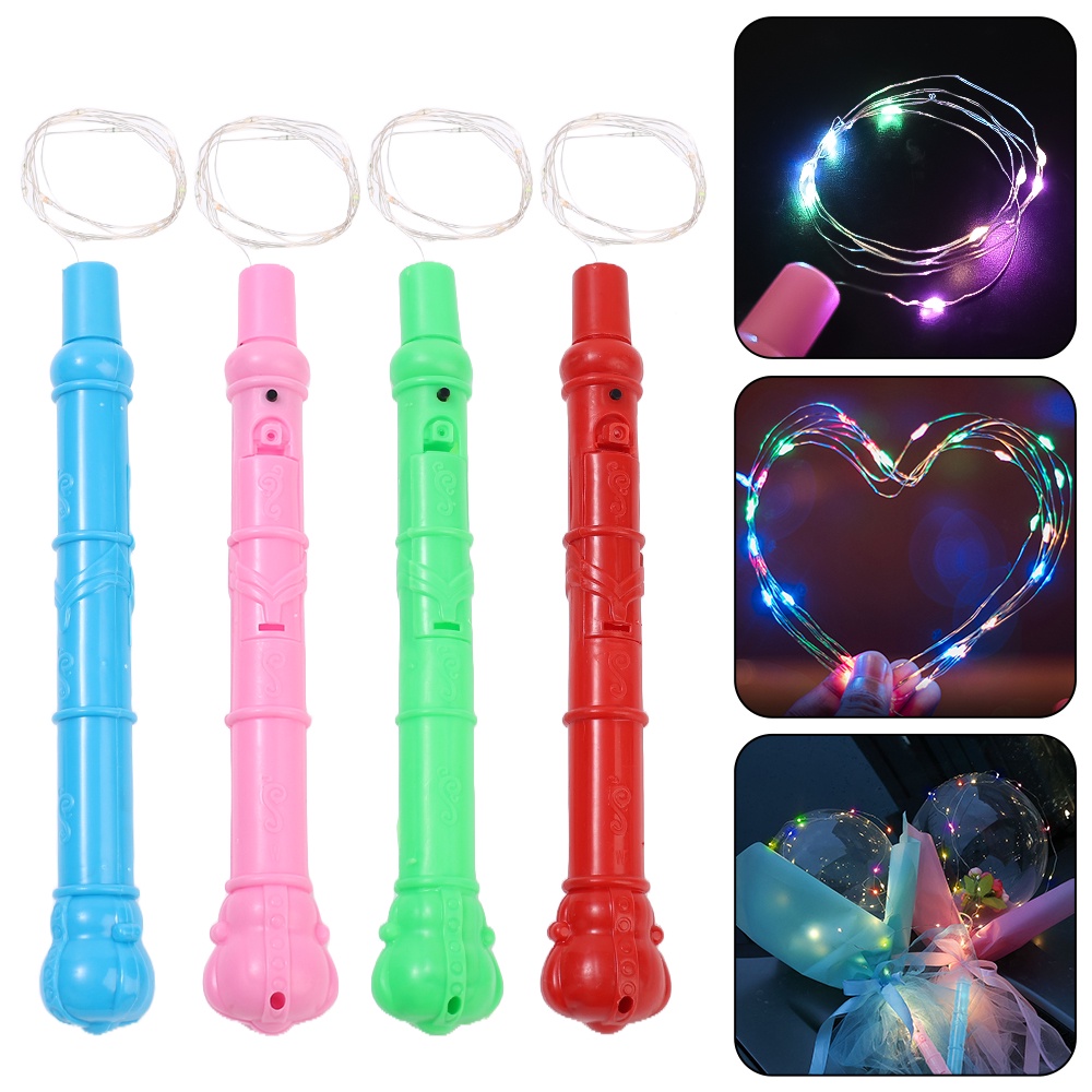 10 Lamp Light Handle Lamp [Random Color] / Battery Powered Fairy Lamp with 3 Lighting Modes / Children's Luminous Toys / Bobo Ball Decoration Luminous Lamp String