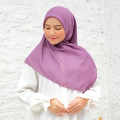 [ COD ] Bella Square 50 Warna Hijab Jilbab Segi Empat Ungu Tua Premium
