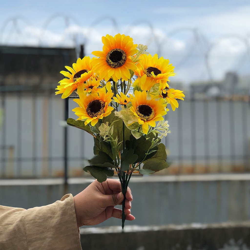 Bunga Hias Plastik Tangkai Matahari Hiasan Rumah Dekorasi Ruangan Meja Artificial Flower Satu7an PBP161