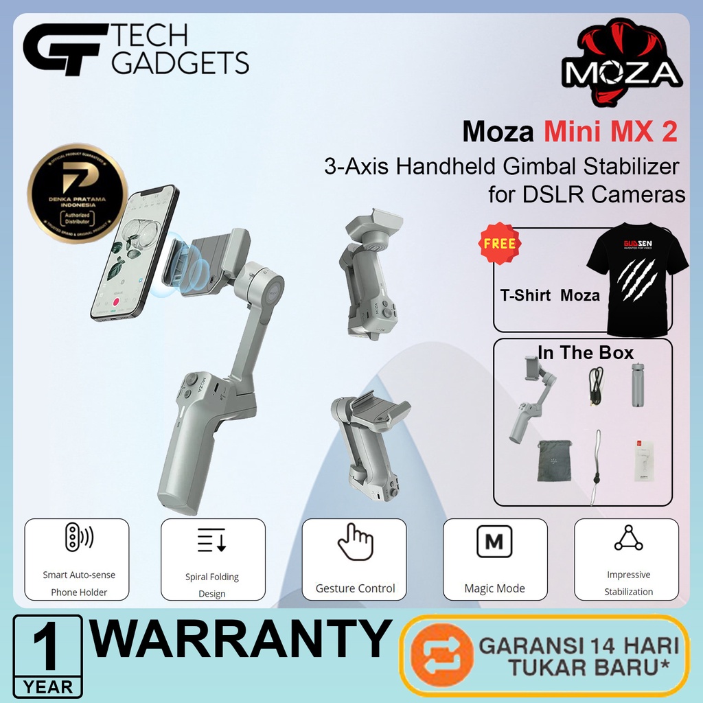 Moza Mini MX 2 3 Axis Motorized Gimbal Stabilizer Smartphone