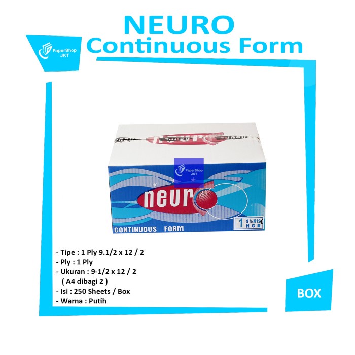 

NEURO - Continous Form 1 Ply 9 1/2 x 12/2 ( A4 Dibagi 2 Neuro ) Ncr - Box