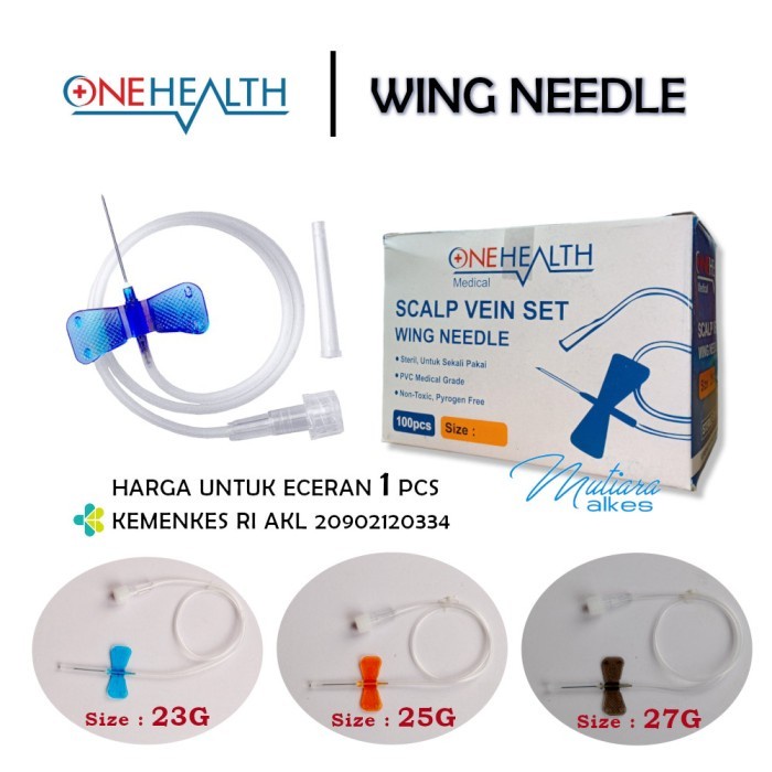 ONEHEALTH Wing 23G 25G 27G / Scalp Vein Wing ONEHEALTH 23G 25G 27G