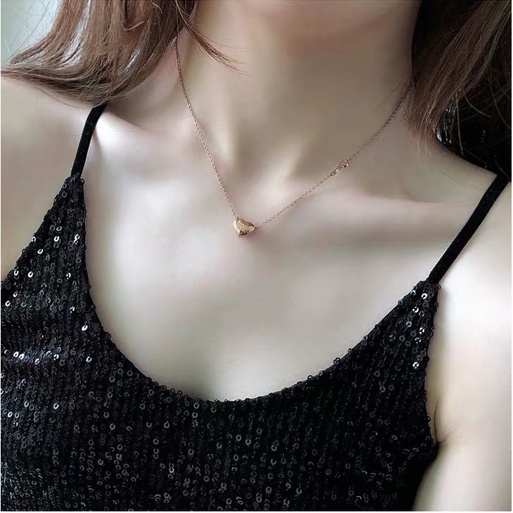 Kalung Desain Tulisan Love Untuk Wanita | Kalung Rantai Rose Gold 18k Untuk Wanita | Perhiasan Bahan Stainless Steel | Aksesoris Bahan Titanium Steel | Anting Hypoallergenic Tahan Air Tidak Pudar Untuk Hadiah Ulang Tahun