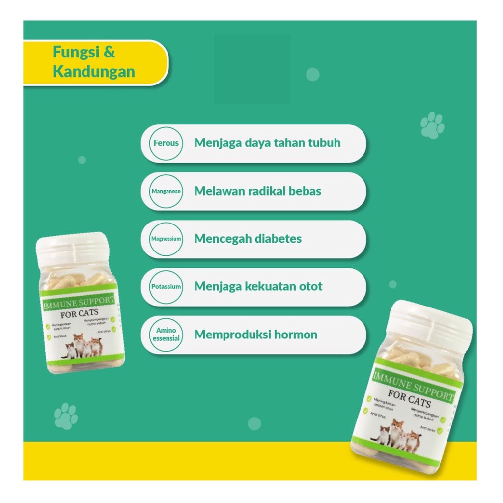 Immune Support Capsules For Cats Suplemen Daya Tahan Tubuh Kucing FEFARM