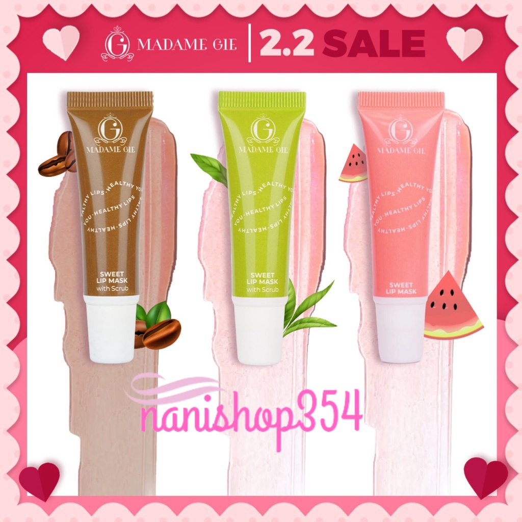Madame Gie Sweet Lip Mask - Lip Scrub Vitamin E Lip Balm Moisturizer Serum Pencerah Bibir