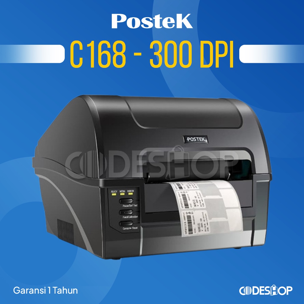 Printer Barcode Postek C168 Cetak Label Resi Marketplace 300 DPI