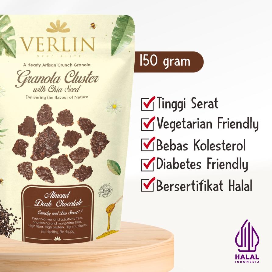 

☉ Verlin Granola Cluster Almond Dark Chocolate 150gr ▲