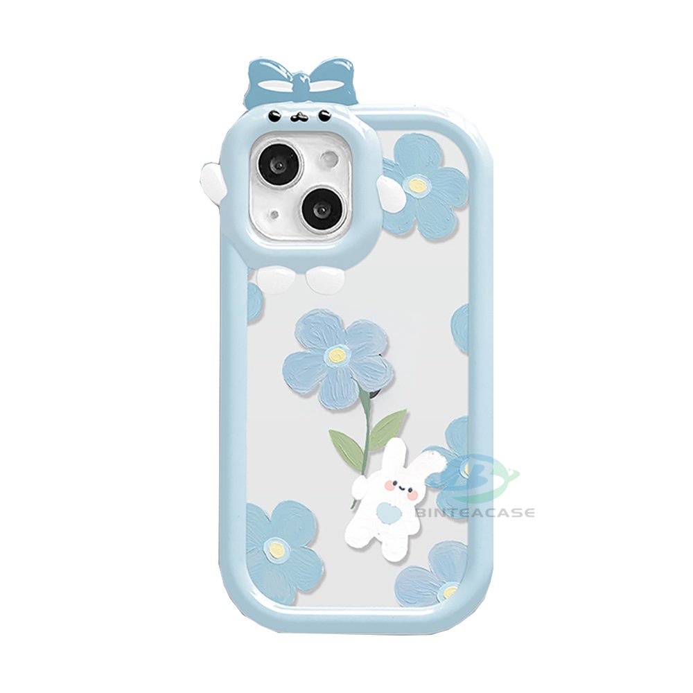 IPHONE Fashion Case Kompatibel Untuk Iphone14 11 12 iPhone6 7 8 Plus 13 Pro MAX 11Pro MAX XR X XS MAX Bunga Tulip Kelinci Monster Kecil Frame Lensa Phone Case Binteacase