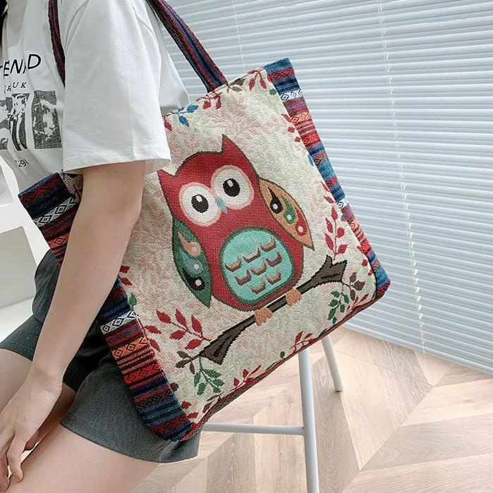 12.12 MALL TOTE BAG JUMBO KANVAS BANGKOK - TAS BAHU MOTIF GAJAH WANITA IMPORT / TAS TOTEBAG / HANDBA