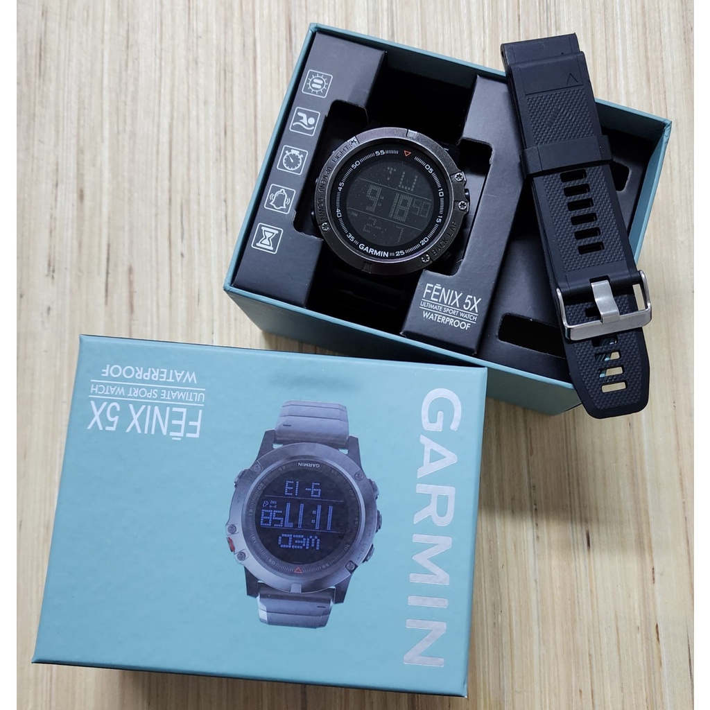Jam Tangan Pria / Cowok Garmin FENIX Digital SERIES Free Rubber