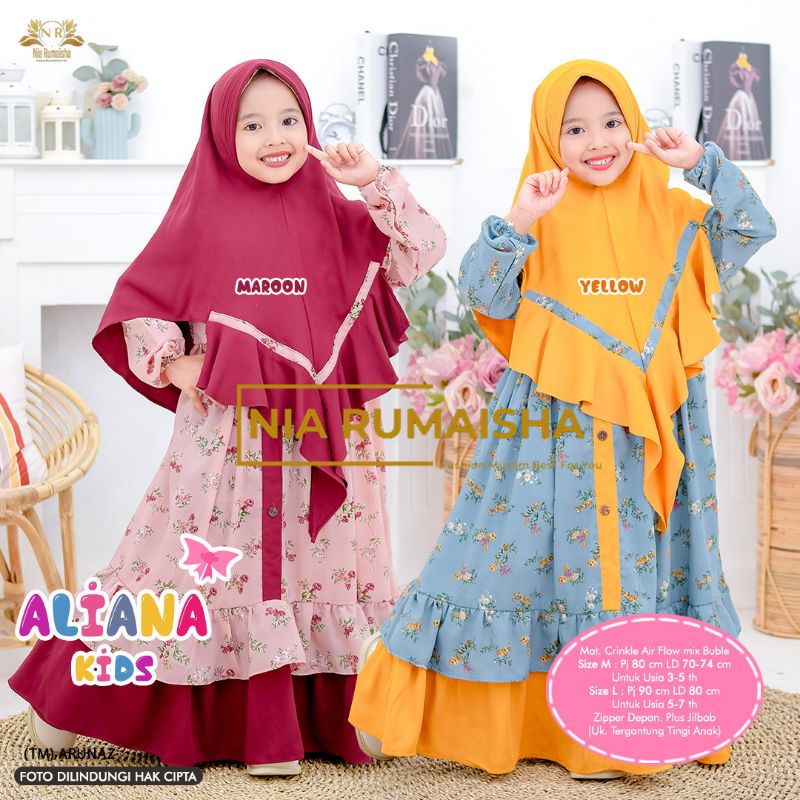 Reina Kids- Aliana kids  Gamis Syari anak By Vanilla