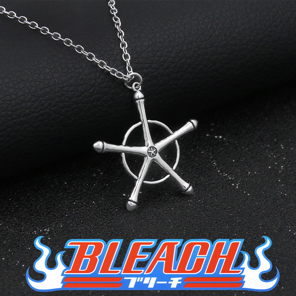 Anime BLEACH Quincy Ishida Uryuu Kalung Cosplay Ginrei Gojiaku Amulet Alloy Choker Liontin Perhiasan Alat Peraga Aksesoris