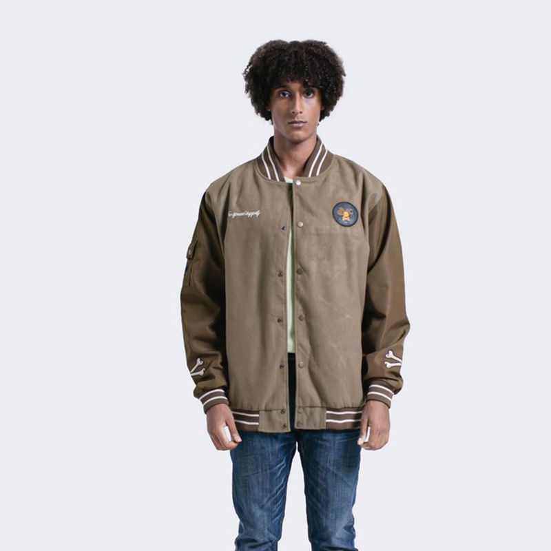 FMC Speed Supply Original Jaket Varsity Cotton Fleece Pria Hijau 041022