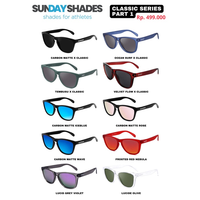 Kacamata Sunday Classic Series Polarized UV400 Original Asian Fit