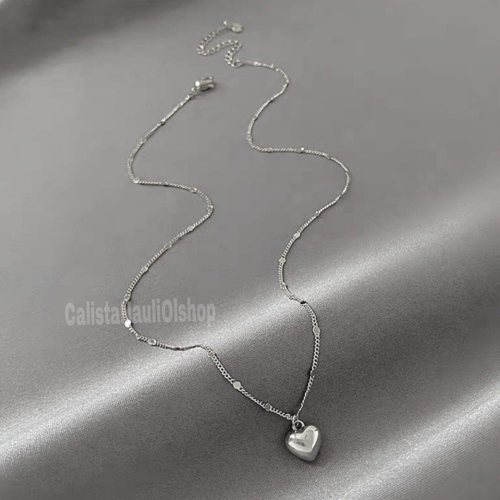 Kalung Titanium Love Rantai Spasi Korea Anti Karat Dan Anti Luntur