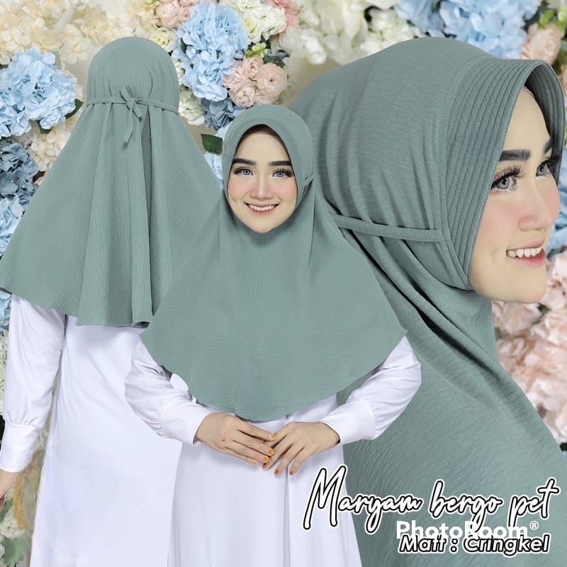 HIJAB BERGO MARYAM PET CRINGKLE SIZE M TALI