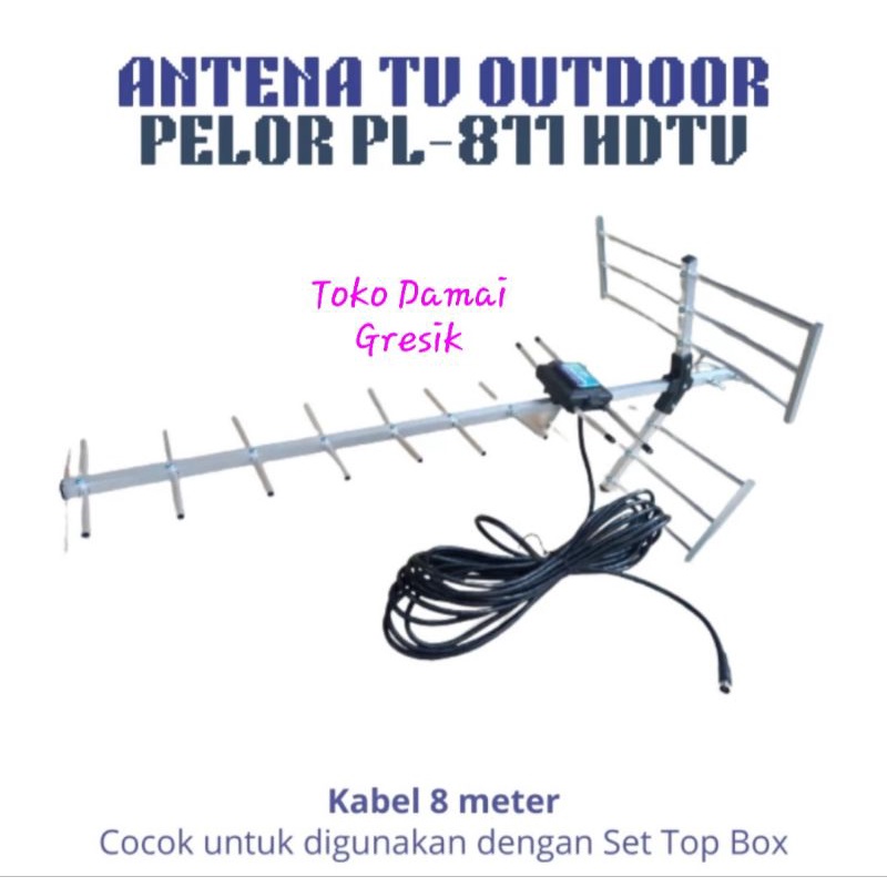 Pelor Anten Antena Antenna Outdoor luar Digital Bagus Murah jernih plus kabel PL 811