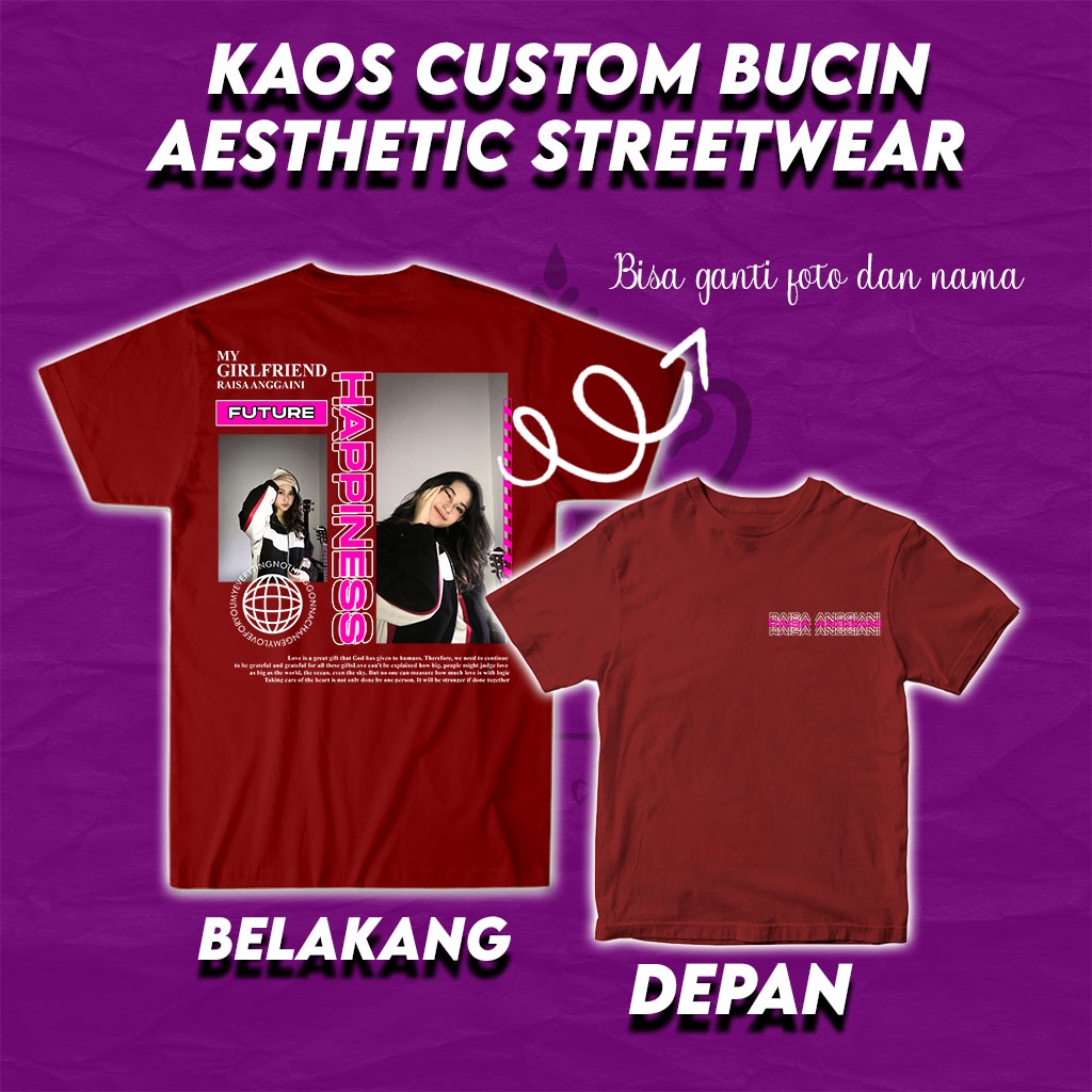 Sehari Langsung Jadi! Kaos Sablon Costum Satuan Design Suka Suka Bisa Request Foto Pacar Kalian SIZE M - XXL Terlaris Kaos Distro - Bucin - Design Costum