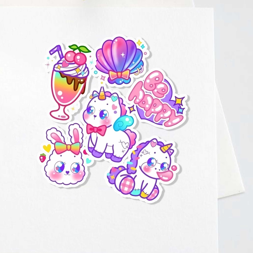 

Sticker Unicorn Aesthetic Stiker Waterproof (6pcs)