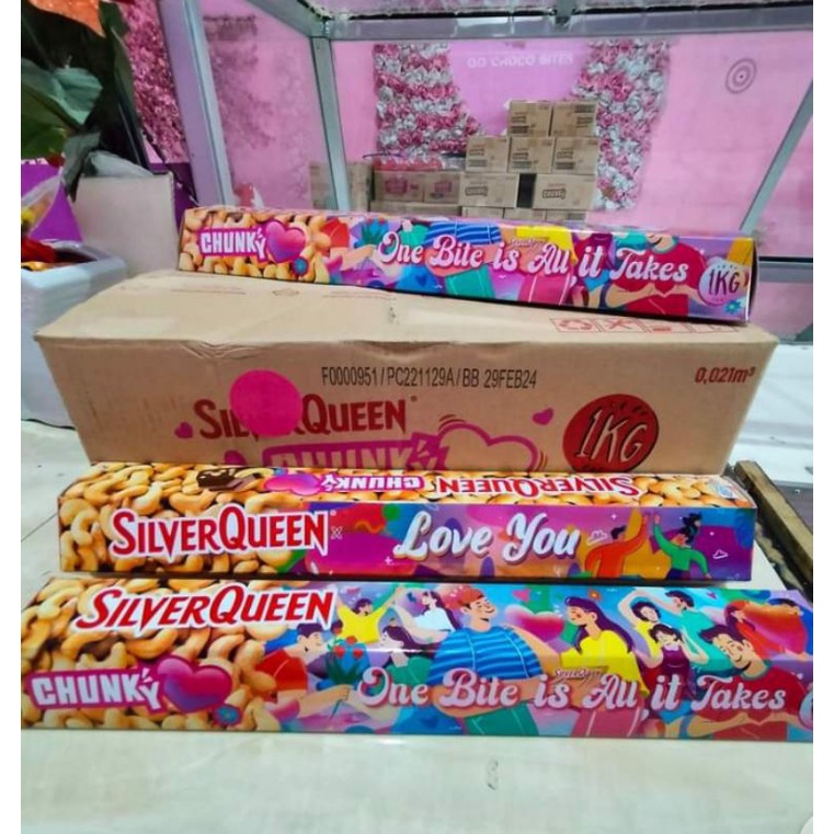

silverqueen chungkybar 1KG murah !bucket silverqueen special valentine