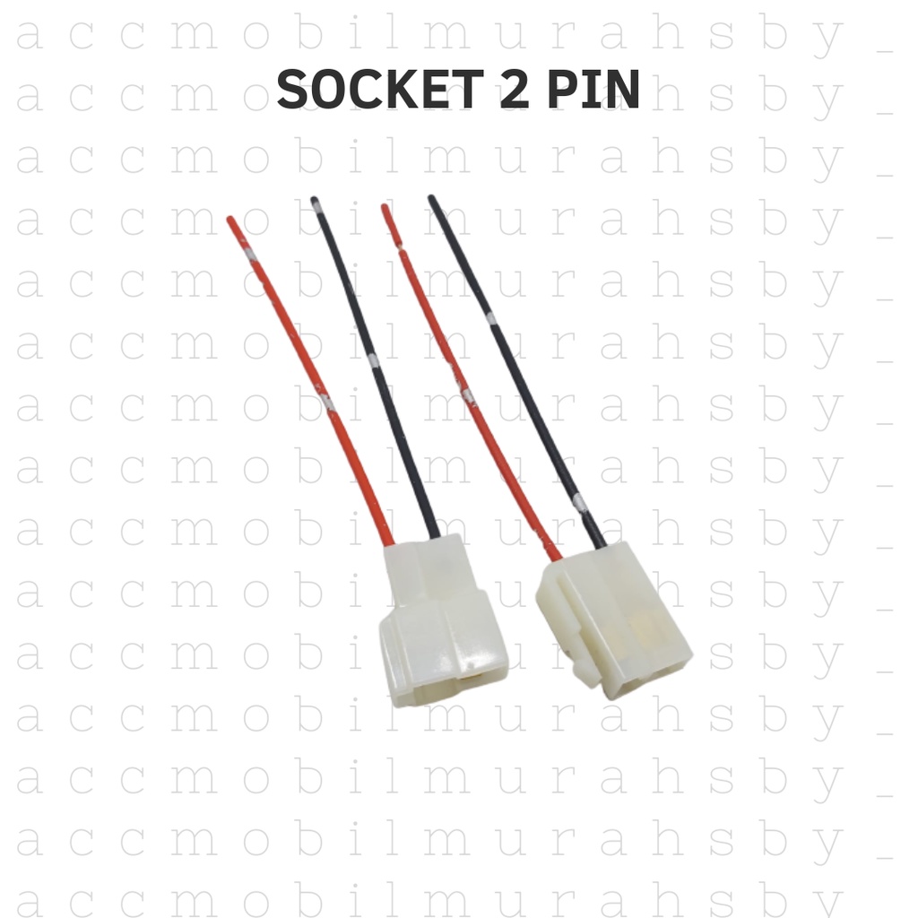 SOKET KONEKTOR / SOCKET SAMBUNG MOBIL MOTOR 2 PIN + KABEL - 2PIN CEWEK