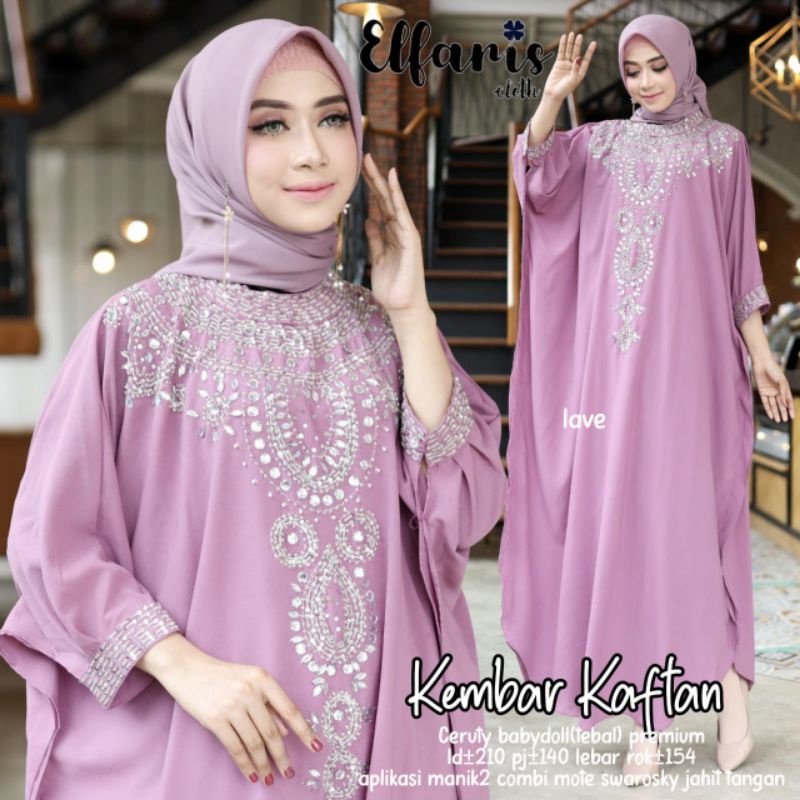 BAJU KAFTAN WANITA TERBARU / KAFTAN KEKINIAN/ KAFTAN CERUTY / KAFTAN CANTIK MANIK MANIK/ KAFTAN LEBA