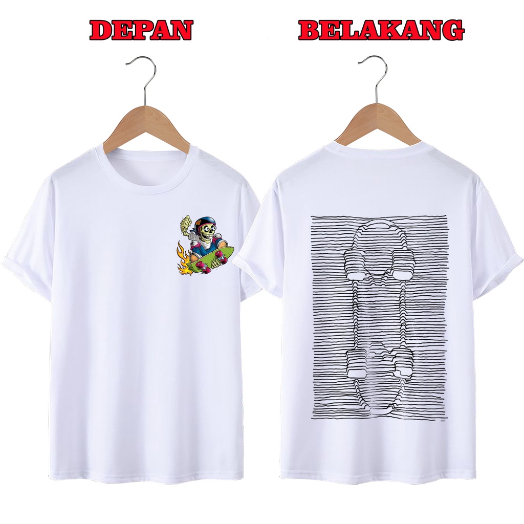 KAOS DISTRO UNISEX PRIA DAN WANITA TERBARU, KAOS JUMBO GARIS SKATEBOARD