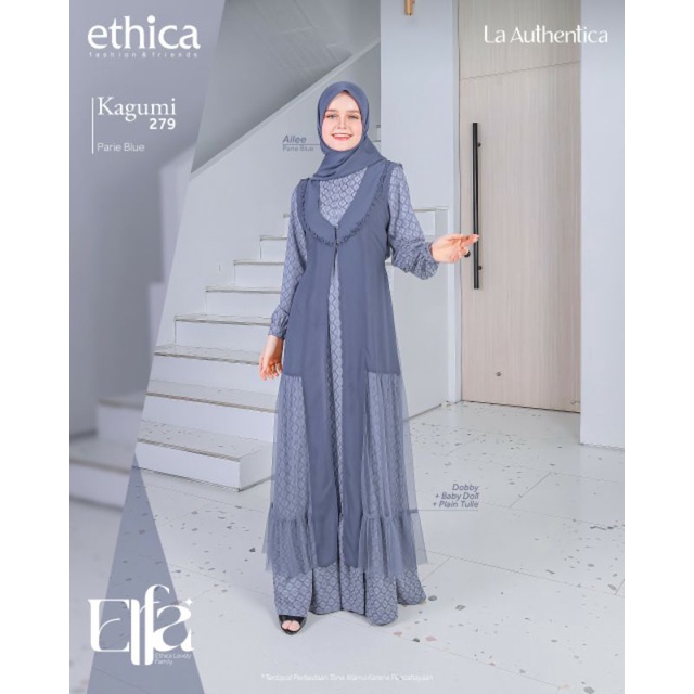 Ethica Elfa 278 Parie Blue Kagumi 279 Kahfi 256 Kagumi Kids 133 Kahfi Kids 183 Baju Muslim Gamis Sarimbit Keluarga Family Series Terbaru Ori