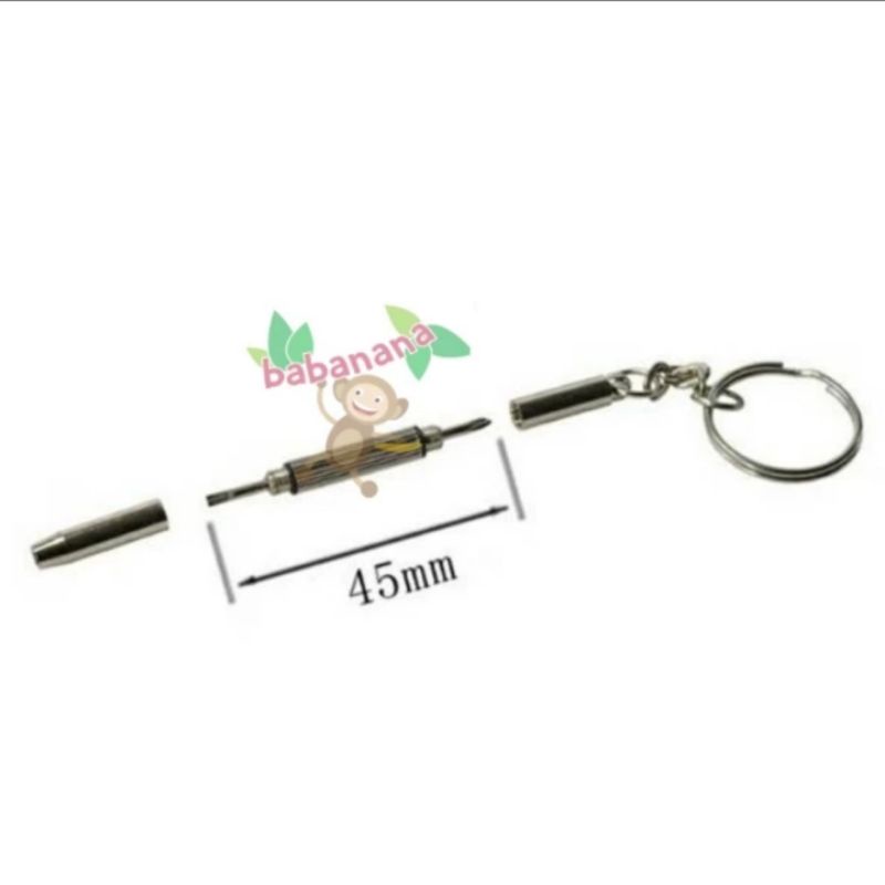 Gantungan kunci obeng 3in1 plus minus mini Reparasi Kacamata keychain